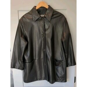 Marc New York Men's‎ Black Button Down Leather Jacket Size Medium